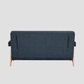 Canapea extensibila 2 locuri Calore, Homla, 157x90x82 cm, lemn/poliester, albastru inchis