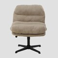 Scaun de birou rotativ Cordivo, Homla, 66x71x83 cm, metal/poliester/bumbac, bej inchis