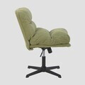 Scaun de birou rotativ Cordivo, Homla, 66x71x83 cm, metal/poliester/bumbac, verde olive