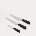 Set 3 cutite Liba, Homla, inox/plastic, negru