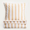 Lenjerie de pat King Size, Rayas, Homla, 200x220 cm, 3 piese, microfibra din poliester, alb/bej