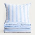 Lenjerie de pat King Size, Rayas, Homla, 200x220 cm, 3 piese, microfibra din poliester, alb/albastru