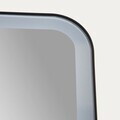 Oglinda cosmetica cu iluminare LED, Narave, Homla, 21x6x27 cm, plastic/sticla, negru