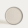 Set 4 farfurii intinse Azra, Homla, 27.5 cm, ceramica, bej/negru