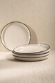 Set 4 farfurii intinse Azra, Homla, 27.5 cm, ceramica, bej/negru