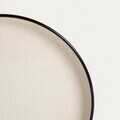 Set 4 farfurii desert Azra, Homla, 20 cm, ceramica, bej/negru