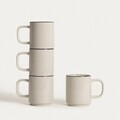 Set 4 cani Azra, Homla, 300 ml, ceramica, bej/negru