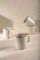 Set 4 cani Azra, Homla, 300 ml, ceramica, bej/negru
