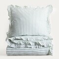 Lenjerie de pat King Size, Trudy, Homla, 200x220 cm, 3 piese, bumbac, verde fistic/alb