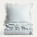 Lenjerie de pat King Size, Trudy, Homla, 200x220 cm, 3 piese, bumbac, verde fistic/alb