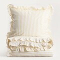 Lenjerie de pat King Size, Trudy, Homla, 200x220 cm, 3 piese, bumbac, galben/alb