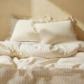 Lenjerie de pat King Size, Trudy, Homla, 200x220 cm, 3 piese, bumbac, galben/alb
