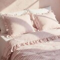 Lenjerie de pat King Size, Trudy, Homla, 200x220 cm, 3 piese, bumbac, roz/alb