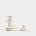 Set ceai / cafea 8 piese Beno, Homla, 150 ml, portelan, alb