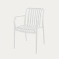 Scaun pentru gradina Valoro, Homla, 54.50x58.50x81 cm, plastic, alb
