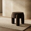 Taburet Ollera, Homla, 46.5x41 cm, MDF/poliester, maro inchis