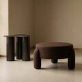 Taburet Ollera, Homla, 65x36 cm, MDF/poliester, maro inchis