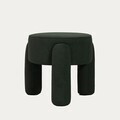 Taburet Ollera, Homla, 46.5x41 cm, MDF/poliester, verde inchis