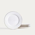 Serviciu de masa 18 piese Auroo, Homla, portelan, alb/auriu