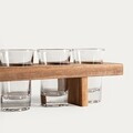 Set 6 pahare si suport Lustre, Homla, 45 ml, lemn/sticla, natur/transparent