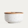 Bol cu capac Caviano, Homla, 24x13.5 cm, portelan/lemn, multicolor