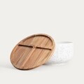 Bol cu capac Caviano, Homla, 24x13.5 cm, portelan/lemn, multicolor