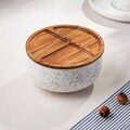 Bol cu capac Caviano, Homla, 24x13.5 cm, portelan/lemn, multicolor