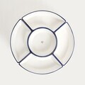 Set 5 boluri servire cu suport rotativ Navia, Homla, 30 cm, portelan/bambus, alb/natur