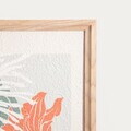 Tablou decorativ flori abstracte Saaro, Homla, 40x50x2 cm, lemn/hartie, natur
