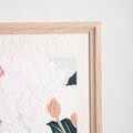 Tablou decorativ floare Saaro, Homla, 40x50x2 cm, lemn/hartie, natur