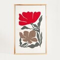 Tablou decorativ plante abstracte Saaro, Homla, 38x58x3 cm, lemn/hartie, natur