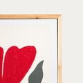 Tablou decorativ plante abstracte Saaro, Homla, 38x58x3 cm, lemn/hartie, natur