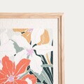 Tablou decorativ hibiscus Saaro, Homla, 40x50x2 cm, lemn/hartie, natur