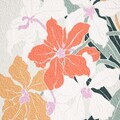 Tablou decorativ hibiscus Saaro, Homla, 40x50x2 cm, lemn/hartie, natur
