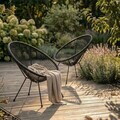 Set 2 scaune pentru terasa/gradina Acapulco Fiesta, Homla, 70x73x80 cm, metal/plastic, negru