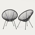 Set 2 scaune pentru terasa/gradina Acapulco Fiesta, Homla, 70x73x80 cm, metal/plastic, negru
