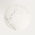 Platou cu picior pentru tort Marble, Homla, 28x13 cm, marmura/lemn, alb/natur