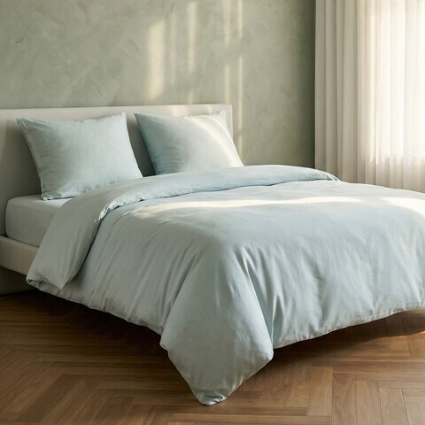 Lenjerie de pat dubla Avelia, Homla, 160x200 cm, 3 piese, bumbac/poliester/vascoza, verde fistic