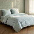 Lenjerie de pat dubla Avelia, Homla, 160x200 cm, 3 piese, bumbac/poliester/vascoza, verde fistic