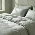 Lenjerie de pat King Size, Avelia, Homla, 200x220 cm, 3 piese, bumbac/poliester/vascoza, verde fistic