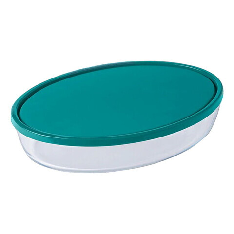 Caserola ovala, cu capac, sticla termorezistenta, 35x24cm/3,1L, 