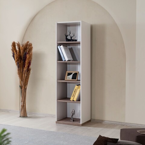 Corp biblioteca, Hanah Home, Milano, 45x170x40 cm, PAL, Alb/Maro