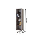 Corp biblioteca, Hanah Home, Milano, 45x170x40 cm, PAL, Alb/Maro