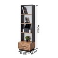 Corp biblioteca, Hanah Home, Antik, 50x172x46 cm, PAL, Antracit/Maro