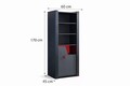 Corp biblioteca, Hanah Home, Gaming Zone, 60x170x45 cm, PAL, Antracit