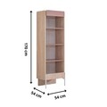 Corp biblioteca, Hanah Home, Rosetta, 54x170x54 cm, PAL, Maro / Roz