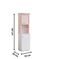 Corp biblioteca, Hanah Home, Rosa, 53x167x30 cm, PAL, Roz/Alb