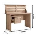 Birou, Hanah Home, Polo, 137x125x60 cm, PAL, Maro