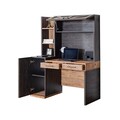 Set birou si biblioteca, Hanah Home, Antik, 128x166x63 cm, PAL, Antracit/Maro