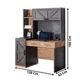 Set birou si biblioteca, Hanah Home, Antik, 128x166x63 cm, PAL, Antracit/Maro